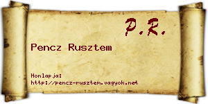 Pencz Rusztem névjegykártya